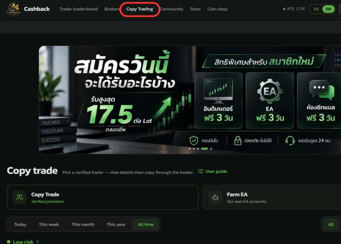 เลือกเมนู Copy Trading